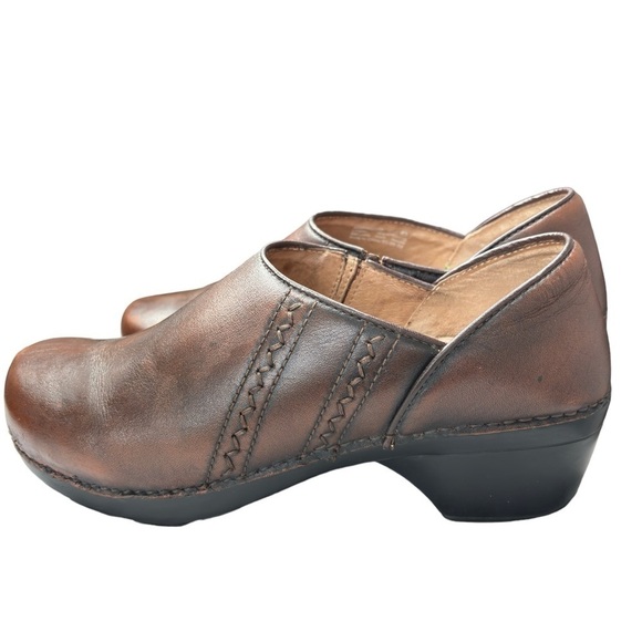 Dansko Sienna Brown Leather Mules Clogs Women's EU 40 US 9 Slip On Comfort Shoe - Picture 6 of 9